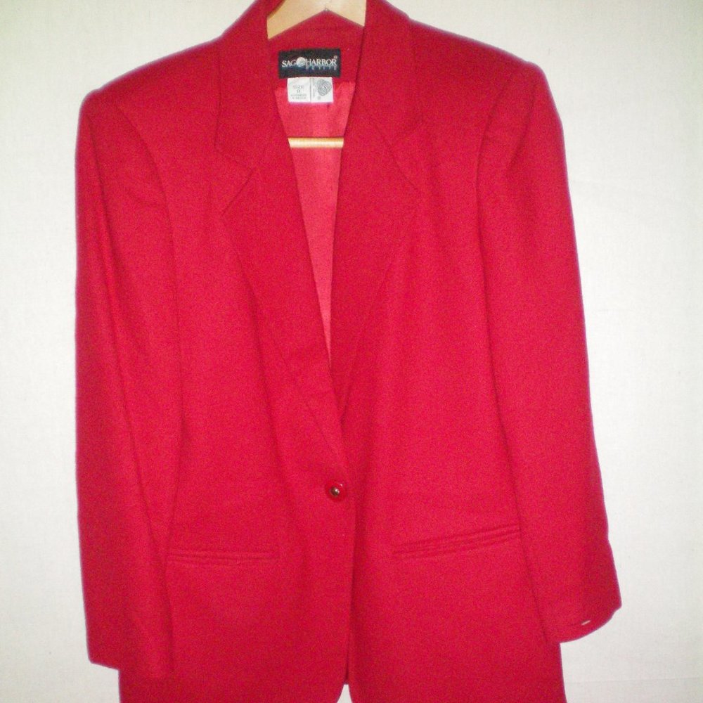 Sag Harbor womens Lined jacket blazer,8P, 100% woo